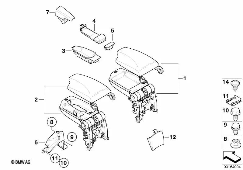 Bandeja de almacenamiento para BMW Serie 1 E81, E82, E87, E87N, E88 (OEM 51167140617). Original BMW.