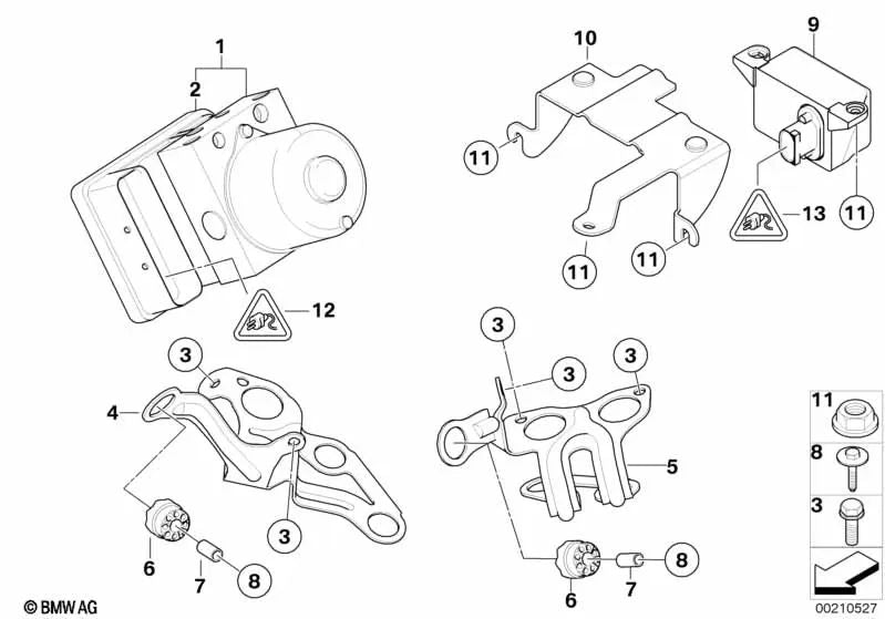 Halter DSC-Sensor. Original BMW para modelos Z4, E85, E86 (OEM 34516769159)