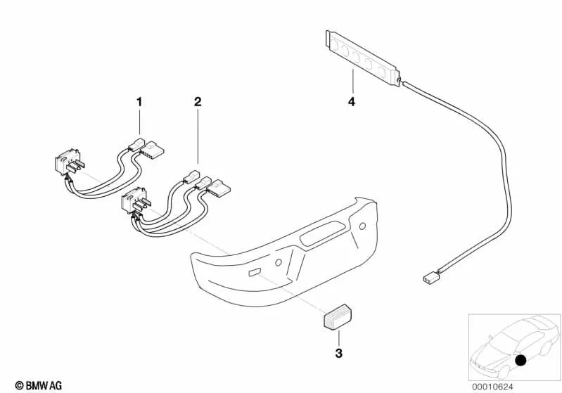 Interruptor ajuste longitudinal/altura asiento derecho para BMW (OEM 61318410674). Original BMW.