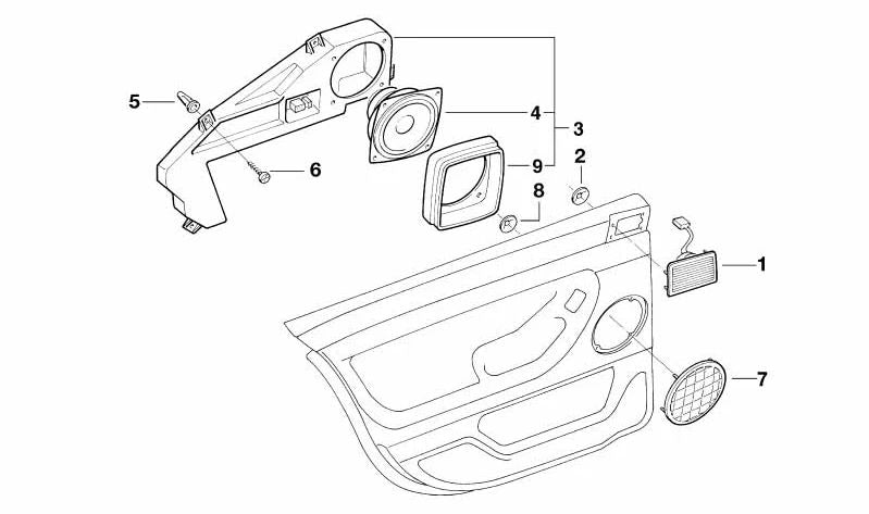 Altavoz OEM 65138352689 para BMW Serie 7 (E38). Original BMW