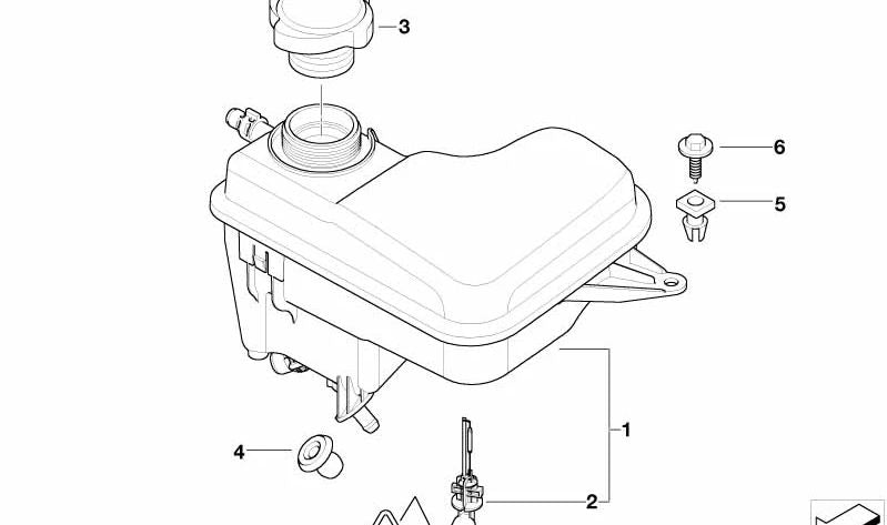 Depósito de expansión para BMW Serie 7 E65 (OEM 17137800293). Original BMW