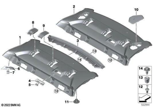 Estante de almacenamiento para BMW G20, G20N Serie 3 (OEM 51467482696). Original BMW