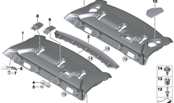 Embellecedor de Salida del Cinturón Central para BMW Serie 2 F44, Serie 3 G20, G28, G80 (OEM 51477482387). Original BMW