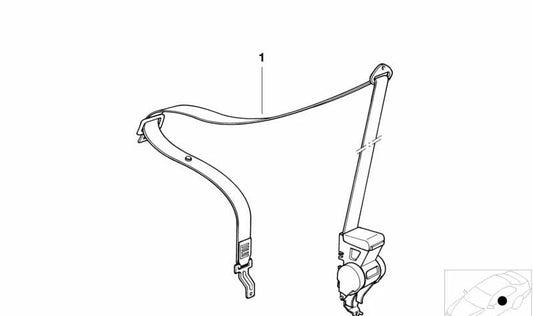 Cinturón superior delantero derecho con limitador de fuerza para BMW E36 (OEM 72118217380). Original BMW