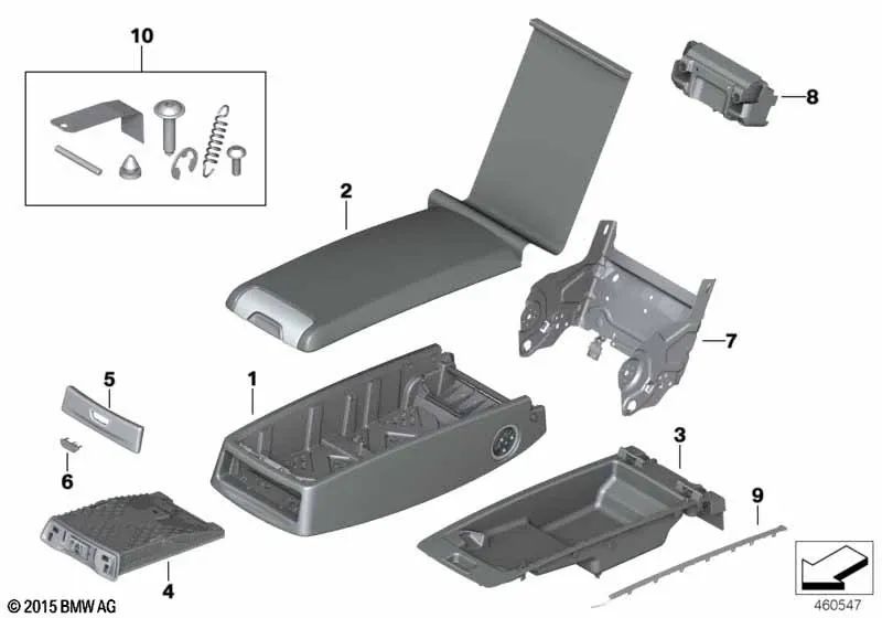 Compartimento de almacenamiento para BMW Serie 7 G11, G11N, G12, G12N (OEM 52207322180). Original BMW