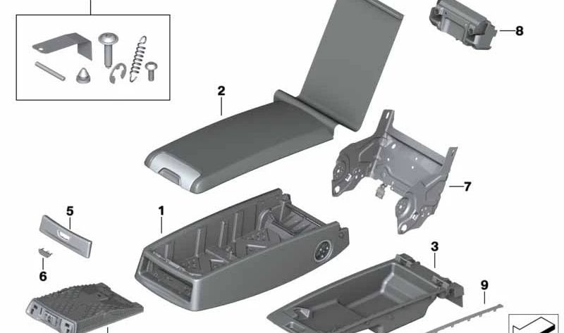 Tapa reposabrazos de cuero OEM 52207440510 para BMW Serie 7 (G11, G12). Original BMW.