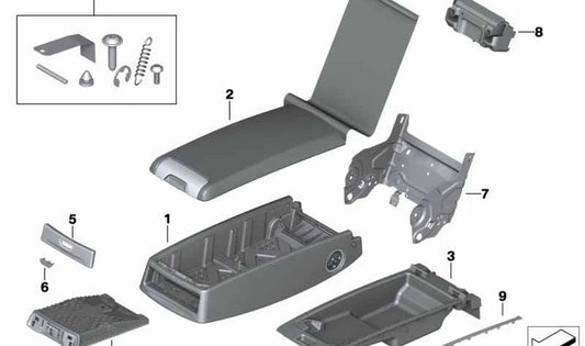 Tapa reposabrazos de cuero para BMW Serie 7 G11, G12 (OEM 52207440506). Original BMW