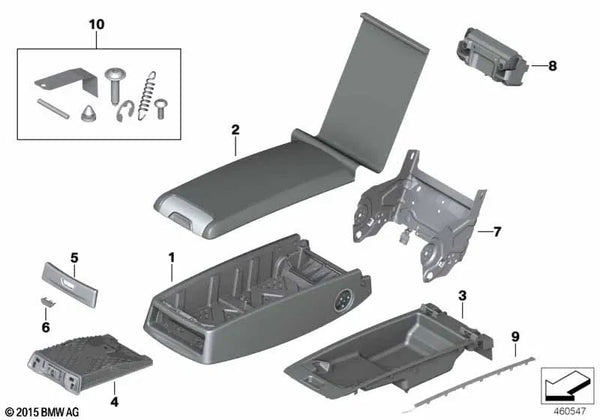 Compartimento de almacenamiento para BMW Serie 7 G11, G11N, G12, G12N (OEM 52207322180). Original BMW