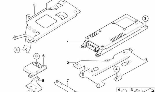 Soporte de Unidad de Control Telemática para BMW Serie 5 E39 (OEM 84136924548). Original BMW.