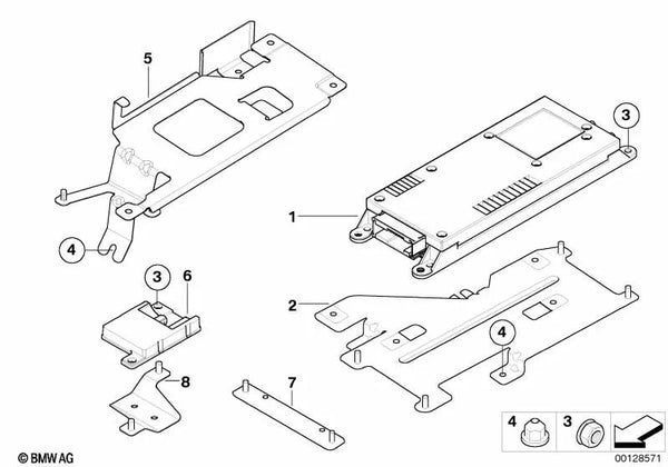 Soporte Antena Bluetooth para BMW E39 (OEM 84136936910). Original BMW.