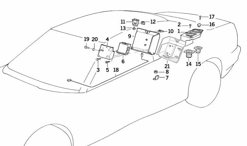 Cable de conexión C Professional / RDS OEM 65121392750 para BMW E31. Original BMW.