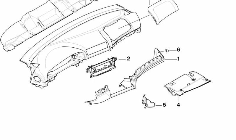 Revestimiento de pie izquierdo para BMW E39 (OEM 51458223279). Original BMW