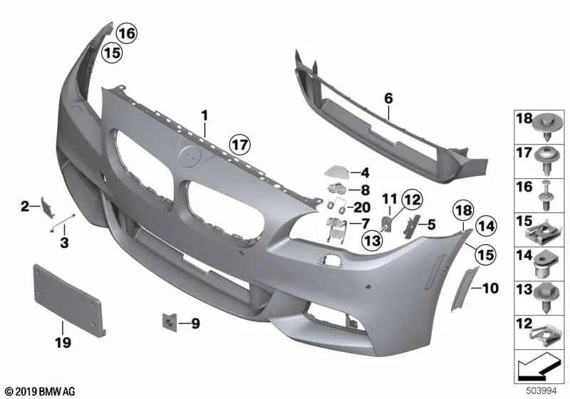 Alavanca esquerda para BMW F10, F11 (OEM 51118048019). BMW original