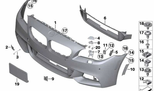 Base para Matrículas para BMW F10N, F18 (OEM 51118048174). Original BMW