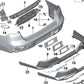 Soporte derecho para embellecedor de tubo de escape OEM 51128081548 para BMW (E90, E91, E92, E93). Original BMW.