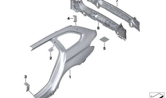 Reinforcement Plate Left Threshold for BMW 5 Series F90, G30, G31, G38 (OEM 41007437605). Original BMW