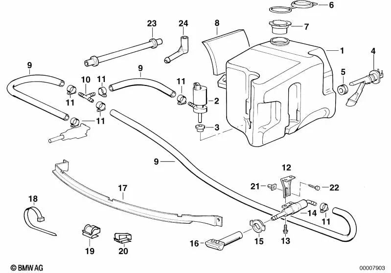 Contenedor de Líquidos para BMW Serie 3 E36 (OEM 61678360746). Original BMW