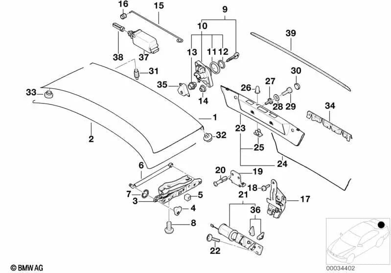 Tope izquierdo para BMW Serie 7 E38 (OEM 51718186887). Original BMW