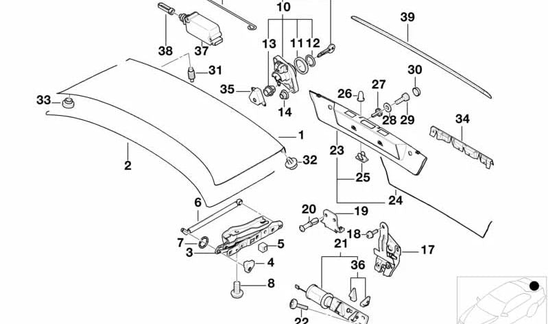 Junta de cierre interior para BMW Serie 7 E38 (OEM 51248173076). Original BMW