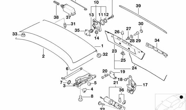 Tope derecho para BMW Serie 7 E38 (OEM 51718186888). Original BMW