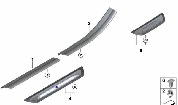 Protector de entrada delantero M Performance OEM 51478072127 para BMW X2 (F39). Original BMW.