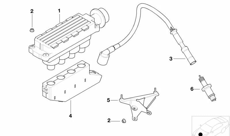 OEM Igning Coil 12131247281 für BMW E36, E46, E34, Z3. Original BMW.