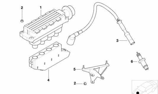 Ignition cable for BMW E36 (OEM 12121247368). Original BMW