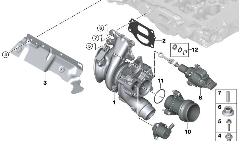 Wastegate Valve Actuator Assembly for BMW G42, G20N, G21N, G28N, G22, G23, G26, G30N, G31N, G38N, G32N, G01N, G08N, G02N, G18, G06, G29 (OEM 11655A32F57). Original BMW