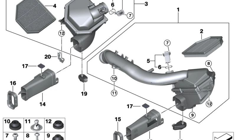 Soporte inferior para BMW F87N, F80, F82, F83 (OEM 51748062549). Original BMW