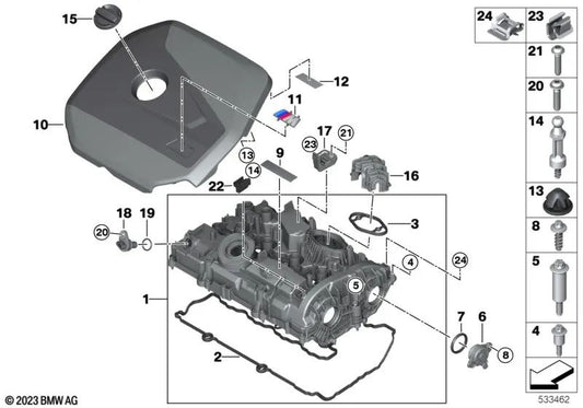 Junta para BMW Serie 1 F20, F21, F40 Serie 2 F22, F23, F44, F45, F46, G42 Serie 3 F30, F31, F34, G20, G21 Serie 4 F32, F33, F36, G22 Serie 5 F10, F11, F18, F90, G30, G31 Serie 7 G11, G12 Serie 8 F91, F92, F93, G14, G15, G16 X1 E84, F48, U11 X2 F39 X3 F25,