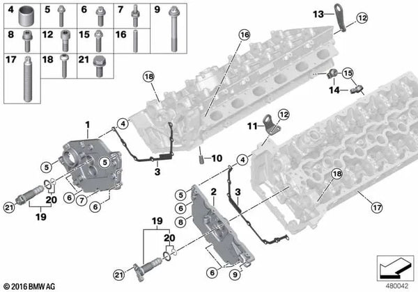 Tapa superior de la cadena para BMW Serie 7 F01, F01N, F02, F02N, G12, G12N (OEM 11148699008). Original BMW.