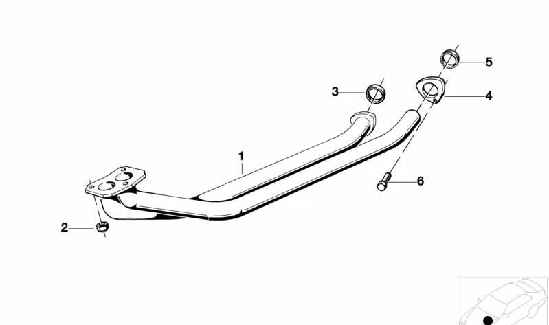 Tubo de Escape para BMW E23 (OEM 18111175210). Original BMW