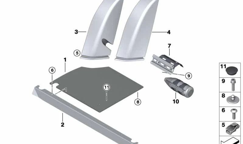 Panel lateral izquierdo Alcantara para BMW F82 (OEM 52208067617). Original BMW.