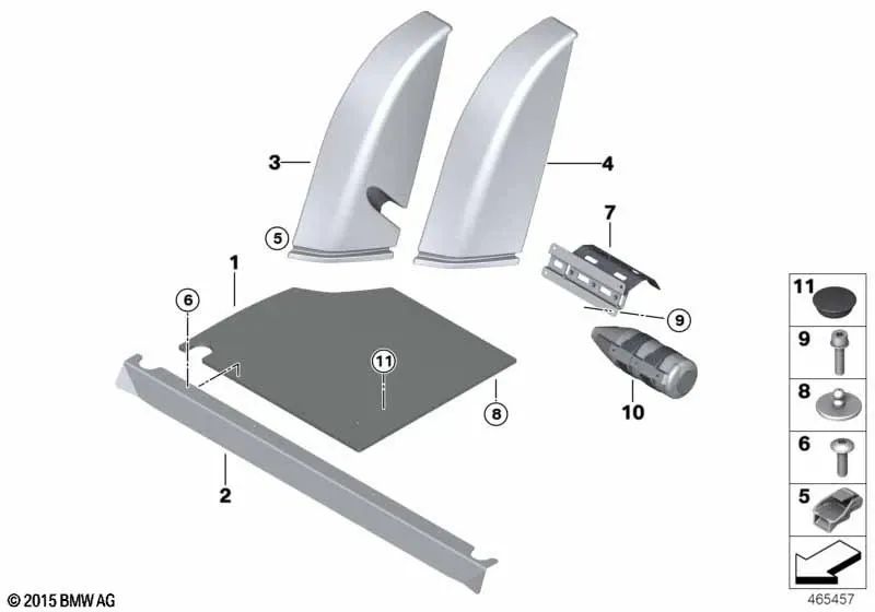 Panel lateral derecho Alcantara para BMW F82 (OEM 52208067618). Original BMW.