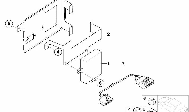 Steuergerät für Spracherkennungssystem für BMW 3er E46, 5er E39, 7er E38, X3 E83, X5 E53, Z4 E85 (OEM 84416915046). Original BMW