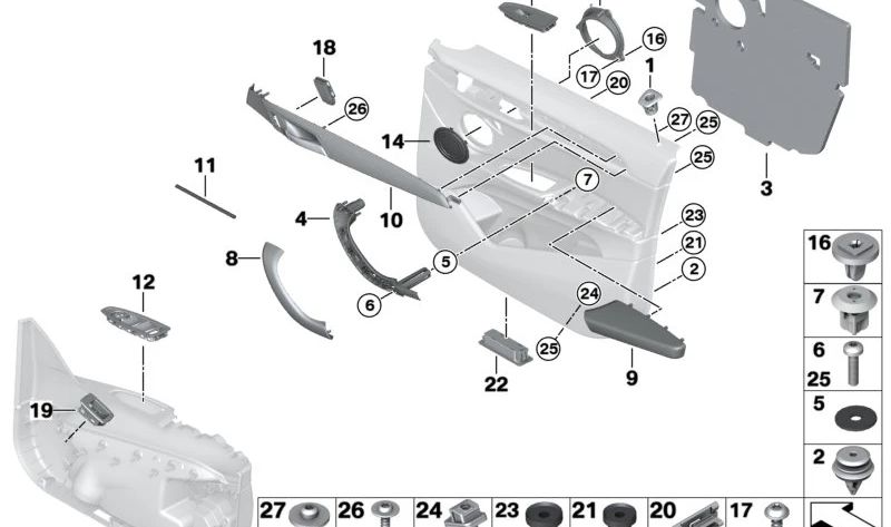 A destra Supplaabraces OEM 51417417530 per BMW F48, F49. BMW originale.