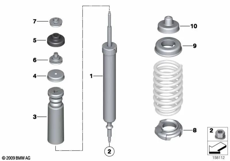 Rear shock absorber for BMW 3 Series E93, E93N (OEM 33526780195). Original BMW