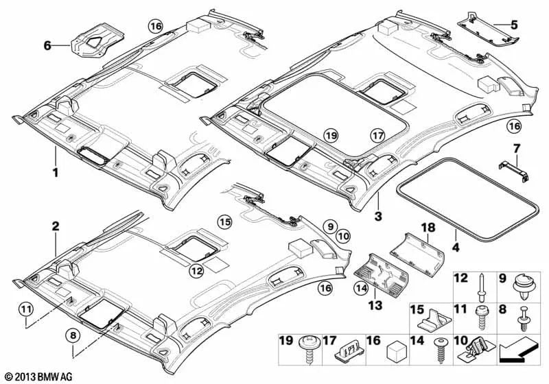 Formhimmel para BMW Serie 3 E90, E90N (OEM 51446960557). Original BMW.