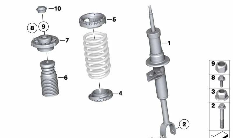 Tapa protectora de suspensión OEM 31306775700 para BMW Serie 5 (F07, F10, F11), Serie 6 (F06, F12, F13), Serie 7 (F01, F02, F04). Original BMW.