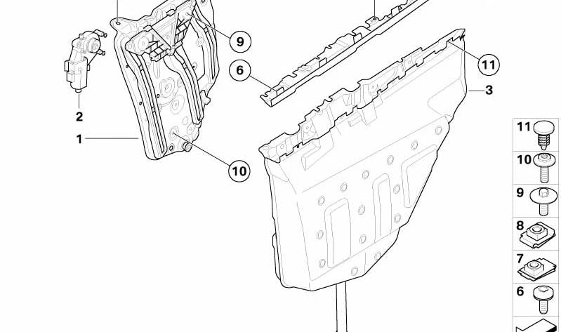 Fensterheber hinten rechts für BMW 3er E93, E93N (OEM 51377198050). Original BMW