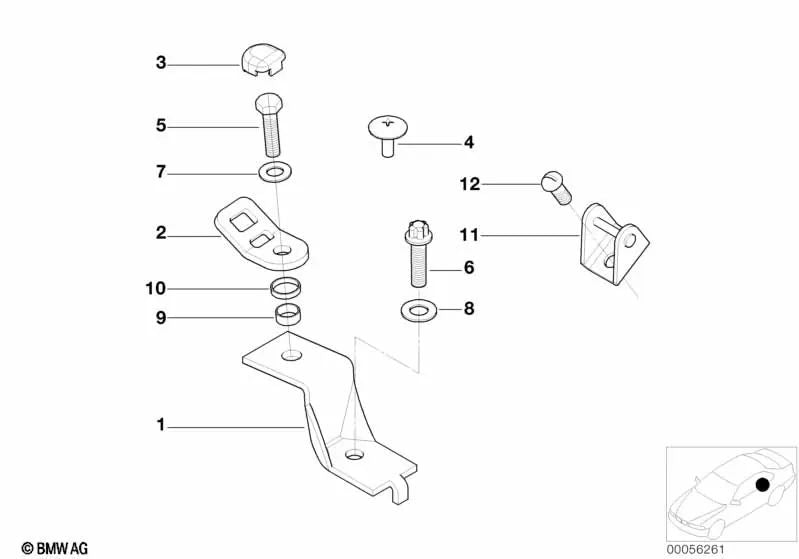 Außen-Isofix-Halterung für BMW 3er E46 (OEM 72148255714). Original BMW.