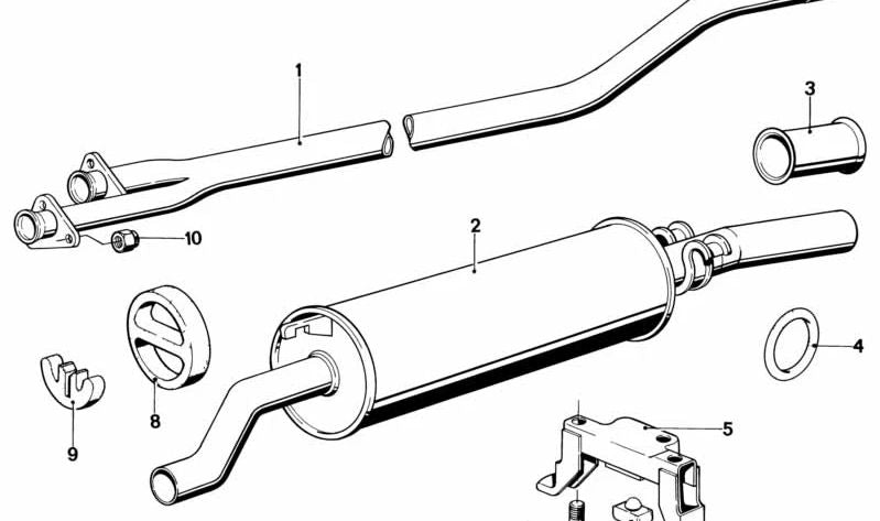 Embellecedor de tubo de escape OEM 18111102632 para BMW E12. Original BMW