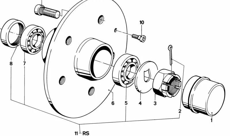 Perno para BMW Serie 5 E12 (OEM 31212031750). Original BMW