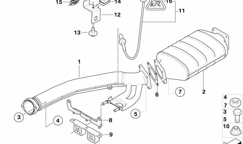 Soporte de Goma para BMW E65, E66 (OEM 18307789668). Original BMW