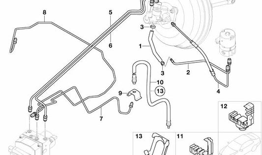 Abrazadera para depósito de combustible OEM 16131178918 para BMW E34, E39, E32, E38, E53, E52. Original BMW.