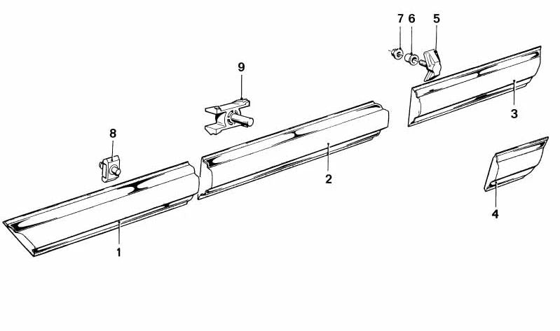 Clipe de moldagem de OEM 51131849724 para BMW E21, E12. BMW original.