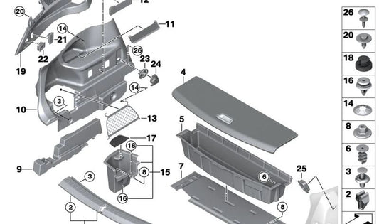 Protettore del bordo di carico per la serie BMW 2 F46, F46N (OEM 51477445495). BMW originale