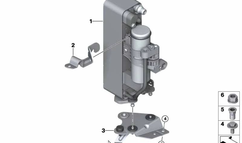 Soporte de Condensador para BMW F20N, F21N, F22, F23, F30N, F31N, F34N, F35N, F32, F33, F36 (OEM 64219343670). Original BMW