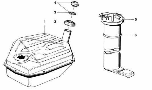 Depósito de combustible metálico para BMW E12 Serie 5 (OEM 16111113501). Original BMW