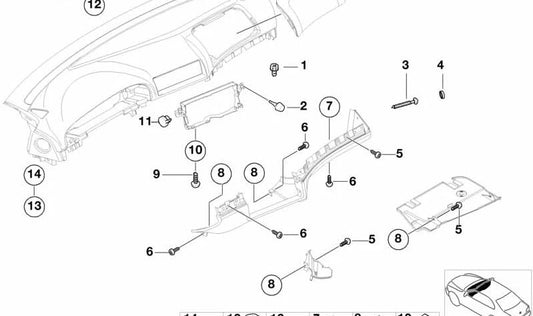 Centering bracket for BMW 5 Series E39 (OEM 51458176522). Original BMW